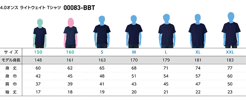 4.0oz ライトウェイトTシャツ 150～160